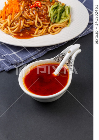 dark savory fried bean sauce rich noodle topping for traditional Chinese Zhajiangmian dark savory fried bean sauce rich noodle topping for traditional Chinese Zhajiangmian 141502461