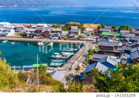 【重要伝統的建造物群保存地区】出羽島 展望デッキから見た早春の集落5 徳島県海部郡牟岐町 【重要伝統的建造物群保存地区】出羽島 展望デッキから見た早春の集落5 徳島県海部郡牟岐町 141503209