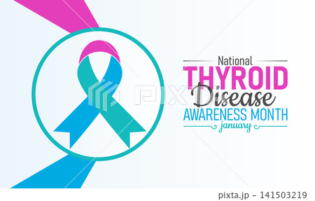 National Thyroid Disease Awareness Month Poster Banner and Background Design Template Featuring Thyroid Gland Icon, Medical Illustration, and Health Symbols for Endocrine Health, Screening National Thyroid Disease Awareness Month Poster Banner and Background Design Template Featuring Thyroid Gland Icon, Medical Illustration, and Health Symbols for Endocrine Health, Screening 141503219