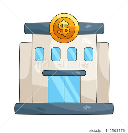 Illustration of bank building Illustration of bank building 141503576