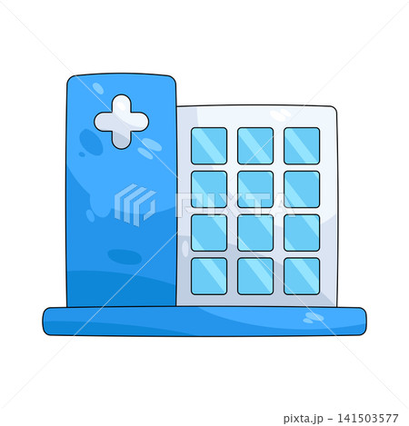 Illustration of modern hospital building Illustration of modern hospital building 141503577