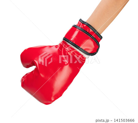 Clipping path, Hands wearing red boxing gloves on white background. Clipping path, Hands wearing red boxing gloves on white background. 141503666