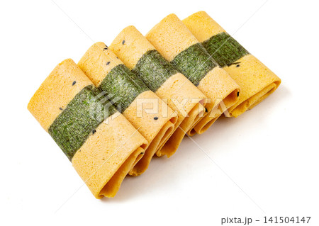 crispy egg roll pastry wrapped with seaweed nori crispy egg roll pastry wrapped with seaweed nori 141504147
