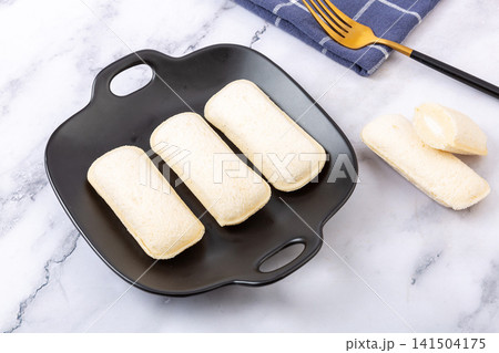 soft pocket bread with creamy yogurt filling soft pocket bread with creamy yogurt filling 141504175