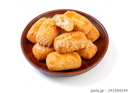 traditional Baked Golden Pastry Bites Crispy Asian Butter Cookies 141504244