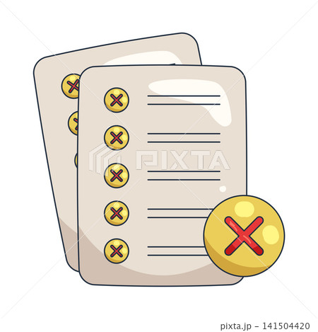 Illustration of document with x mark Illustration of document with x mark 141504420