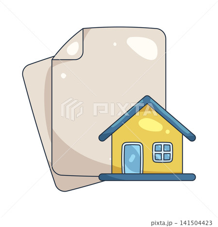 Illustration of house document Illustration of house document 141504423
