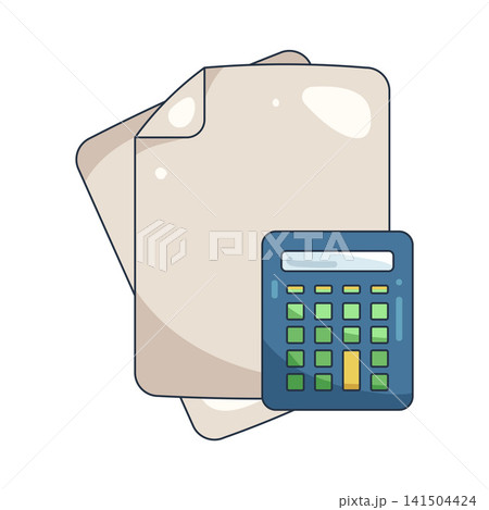 Illustration of document with calculator Illustration of document with calculator 141504424