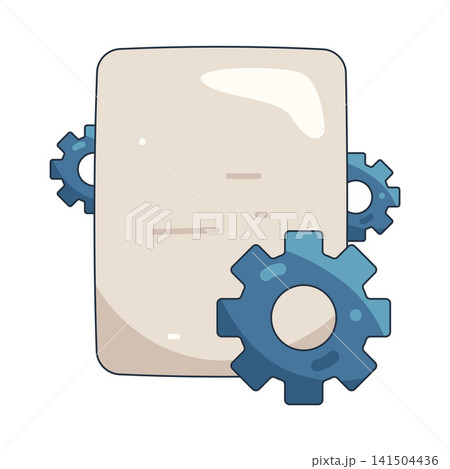 Illustration of document with gear Illustration of document with gear 141504436