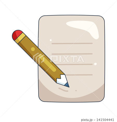 Illustration of document with pencil Illustration of document with pencil 141504441