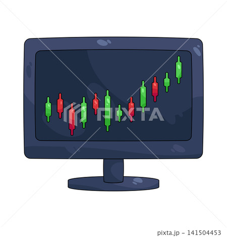 Illustration of candlestick chart on computer screen Illustration of candlestick chart on computer screen 141504453