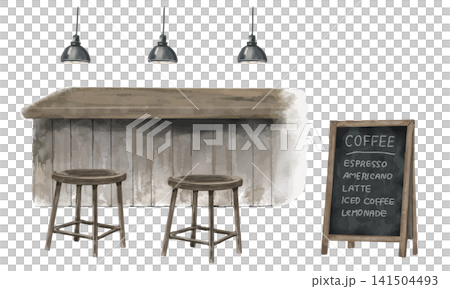 Illustration of a stylish cafe table Illustration of a stylish cafe table 141504493