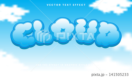 Cloud editable text effect with blue cartoon style Cloud editable text effect with blue cartoon style 141505233