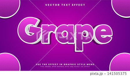 Grape 3d editable text effect Template Grape 3d editable text effect Template 141505375