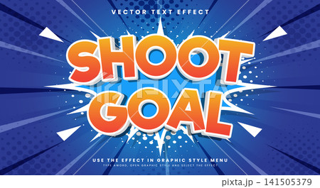 Shoot goal 3d Editable Text effect Template 141505379