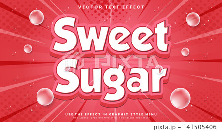 Sweet Sugar 3d editable text effect Template 141505406