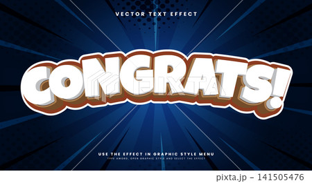 Congrats 3d cartoon Style editable text effect Congrats 3d cartoon Style editable text effect 141505476