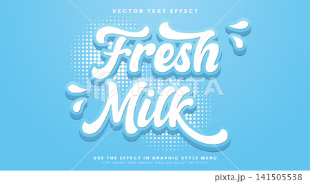 Creamy Fresh Milk 3d editable text effect Creamy Fresh Milk 3d editable text effect 141505538