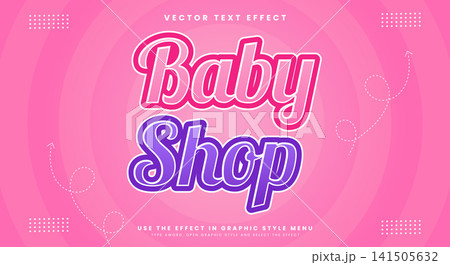 Baby shop 3D editable text effect 141505632