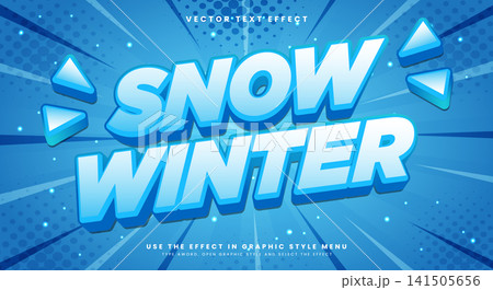 Snow winter 3D editable text effect template Snow winter 3D editable text effect template 141505656