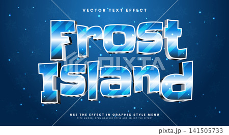 Frost Island 3d editable text effect template 141505733