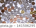 日本円の硬貨の背景素材 141506295