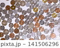 日本円の硬貨の背景素材 141506296