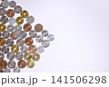 日本円の硬貨の背景素材 141506298