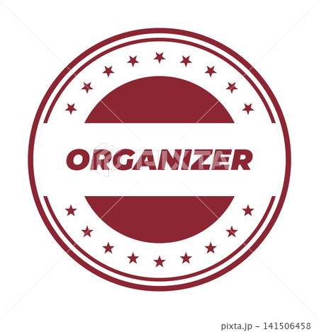 A commercial circular stamp graphic displaying the word ORGANIZER with decorative stars along the border A commercial circular stamp graphic displaying the word ORGANIZER with decorative stars along the border 141506458