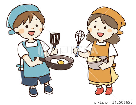 料理を楽しむ子供たちのイラスト 料理を楽しむ子供たちのイラスト 141506656