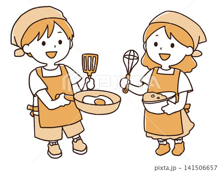 料理を楽しむ子供たちのイラスト 料理を楽しむ子供たちのイラスト 141506657