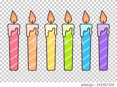 生日派對彩色蠟燭插圖 生日派對彩色蠟燭插圖 141507158