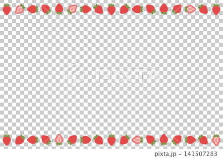 Pop and cute strawberry top and bottom frame illustrations Pop and cute strawberry top and bottom frame illustrations 141507283