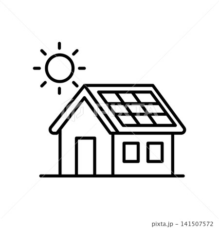 A minimalist line icon of a modern house equipped with rooftop solar panels facing a bright sun. Illustrates renewable energy, solar power, green home design, energy efficiency, and eco architecture.
A minimalist line icon of a modern house equipped with rooftop solar panels facing a bright sun. Illustrates renewable energy, solar power, green home design, energy efficiency, and eco architecture.
141507572