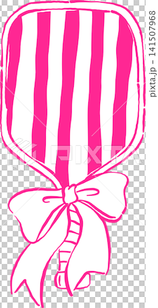 Girly Pickleball Paddle Striped Outline with Ribbon Bow Hand Drawn Whimsical Sketchy Retro Vintage Sport Girly Pickleball Paddle Striped Outline with Ribbon Bow Hand Drawn Whimsical Sketchy Retro Vintage Sport 141507968