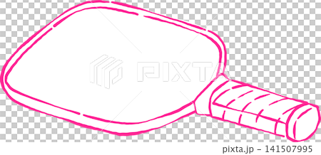 Girly Pickleball Paddle Outline Hand Drawn Whimsical Sketchy Retro Vintage Sport 141507995