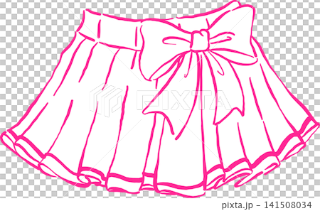 Girly Coquette Pleated Skirt Outline With Bow Hand Drawn Whimsical Sketchy Retro Vintage Sport Girly Coquette Pleated Skirt Outline With Bow Hand Drawn Whimsical Sketchy Retro Vintage Sport 141508034