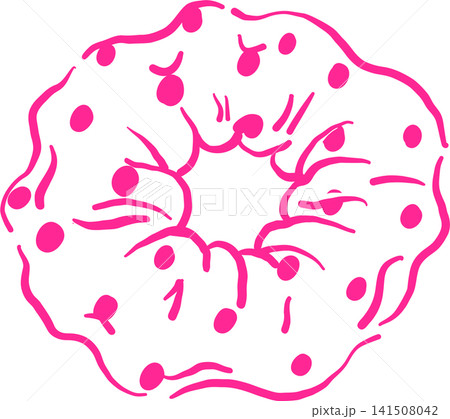 Girly Polka Dot Scrunchie Outline Hand Drawn Whimsical Sketchy Girly Polka Dot Scrunchie Outline Hand Drawn Whimsical Sketchy 141508042