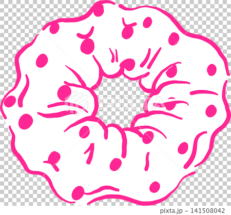 Girly Polka Dot Scrunchie Outline Hand Drawn Whimsical Sketchy Girly Polka Dot Scrunchie Outline Hand Drawn Whimsical Sketchy 141508042