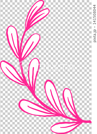 Decorative Olive Leave Outline Branch Illustration Hand Draw Decorative Olive Leave Outline Branch Illustration Hand Draw 141508044