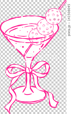 Coquette Pickleball Cocktail Martini Outline Drink with Bow Hand Drawn, Pickleball Club Decorative Coquette Pickleball Cocktail Martini Outline Drink with Bow Hand Drawn, Pickleball Club Decorative 141508045