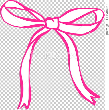 Vintage Retro Small Ribbon Bow Outline Hand Drawn Illustration Vintage Retro Small Ribbon Bow Outline Hand Drawn Illustration 141508048