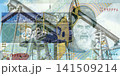 Collage of Iranian banknote and crude oil pumps. Petroleum, petromoney and crude oil concept 141509214