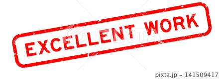 Grunge red excellent work word square rubber seal stamp on white background Grunge red excellent work word square rubber seal stamp on white background 141509417