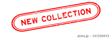 Grunge red new collection word rubber seal stamp on white background 141509433