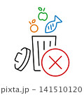 Don't throw away food icon, trash can, thin line symbol on white background - editable vector illustration 141510120