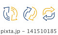Arrow icons, Set two arrow rotation icon, Repeat or return, Refresh or restart circle, Arrow line vector 141510185