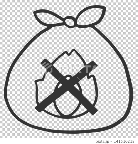 Simple line drawing illustration of non-burnable waste. Simple line drawing illustration of non-burnable waste. 141510218