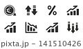 a collection of black icons representing market trends and economic indicators 141510426