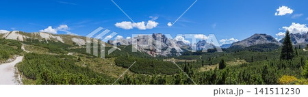 Ultra wide panorama of Sennes Plateau and Dolomite peaks in South Tyrol Ultra wide panorama of Sennes Plateau and Dolomite peaks in South Tyrol 141511230